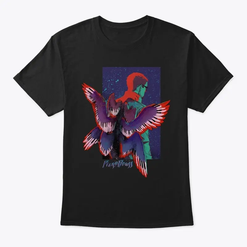 PIANO WINGS BLACK T-SHIRT